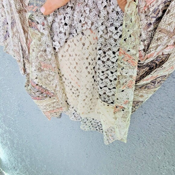 Brittany Black Women's 1X Tunic Top Lined Lacy Top Flared Long Sleeves Vintage - Picture 8 of 13